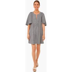Tuckernuck Pomander Place Black White Cotton Linen Gingham Mini Dress Size XL